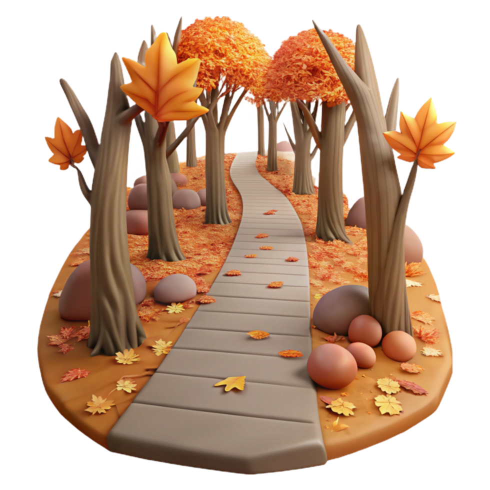 vibrant vintage Quiet Forest Path with Green Hues Cutout authentic png