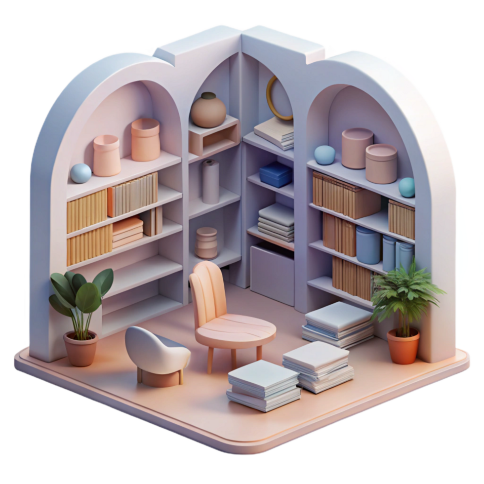 extraordinary rustic Quiet Library Interior Bookshelves Transparent original png