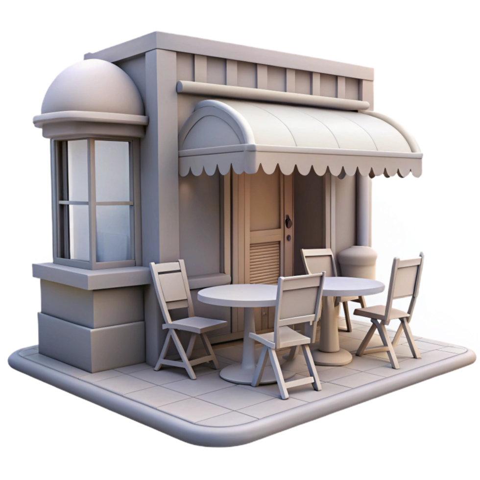 wonderful modern Quiet Street Cafe Empty Tables Isolated original png