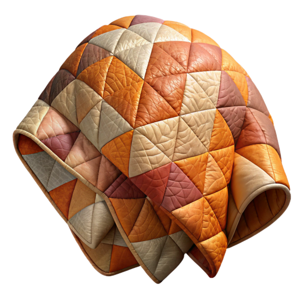 dramatic creative Quilted Patchwork Blanket with Warm Colors Cutout authentic png