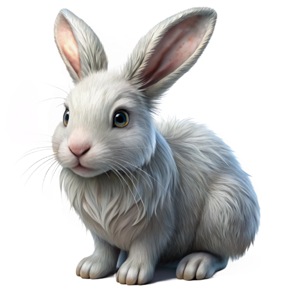elegant creative Rabbit White Fur Long Ears Transparent genuine png
