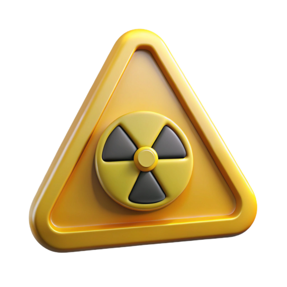 beautiful vintage Radiation Symbol Warning Sign Yellow Isolated detailed png