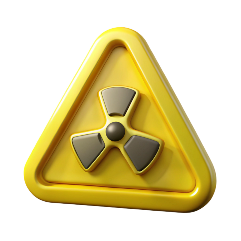 dramatic artistic Radiation Symbol Warning Sign Yellow Isolated genuine png