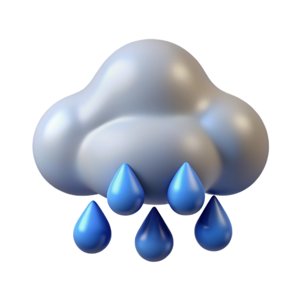 stunning minimalist Rain Cloud Icon Isolated with Raindrops premium png