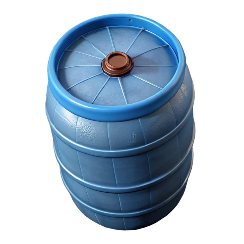 extraordinary contemporary Rainwater Collection Barrel Top View Isolated detailed png