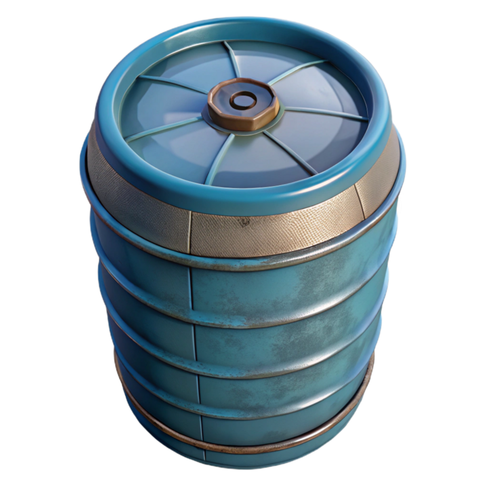 dramatic vintage Rainwater Collection Barrel Top View Isolated authentic png