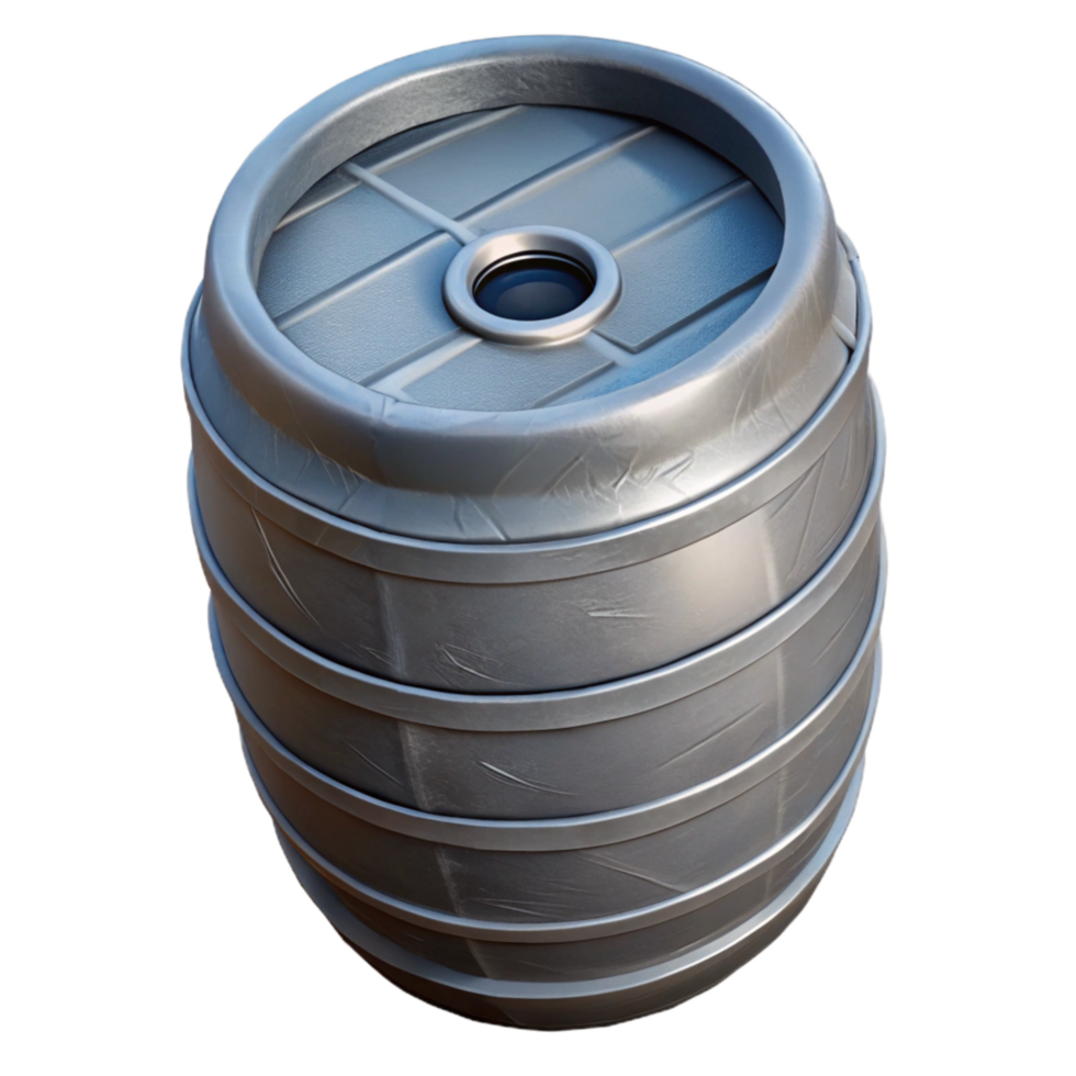 dramatic vintage Rainwater Collection Barrel Top View Isolated png