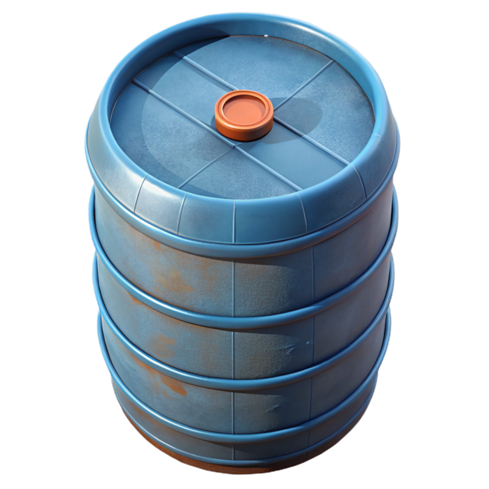 beautiful vintage Rainwater Collection Barrel Top View Isolated exclusive png