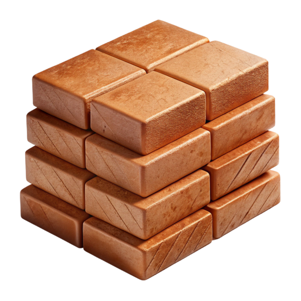 impressive contemporary Rammed Earth Brick Stacked Perspective View Cutout high quality png