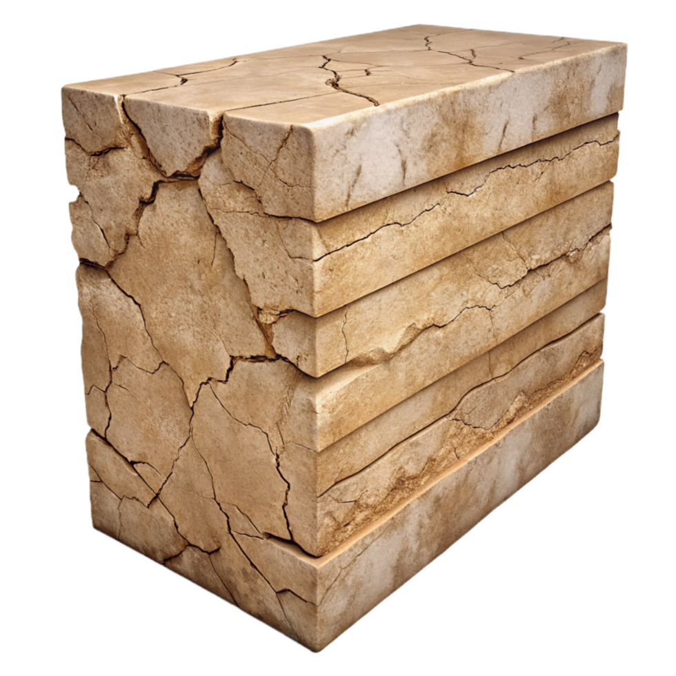 dramatic contemporary Rammed Earth Wall Section Detailed View Isolated premium png