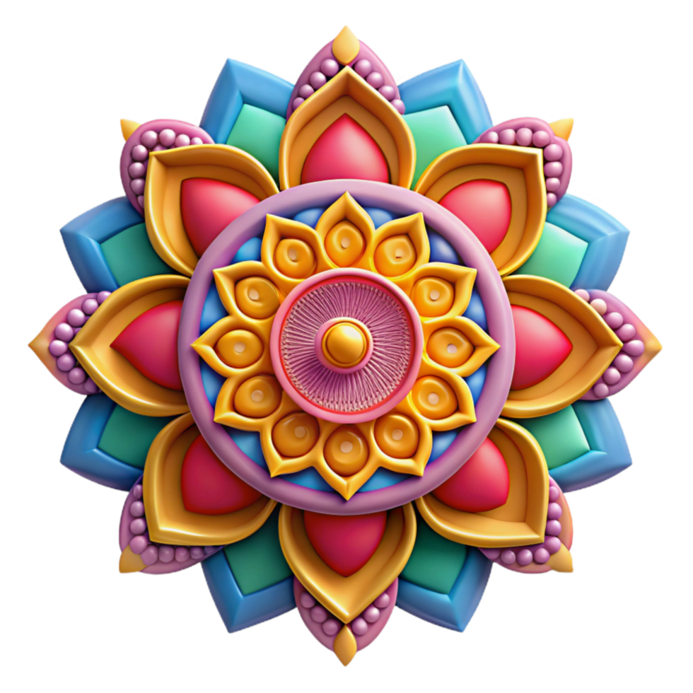 magnificent creative Rangoli Design Intricate Colorful Cutout exclusive png