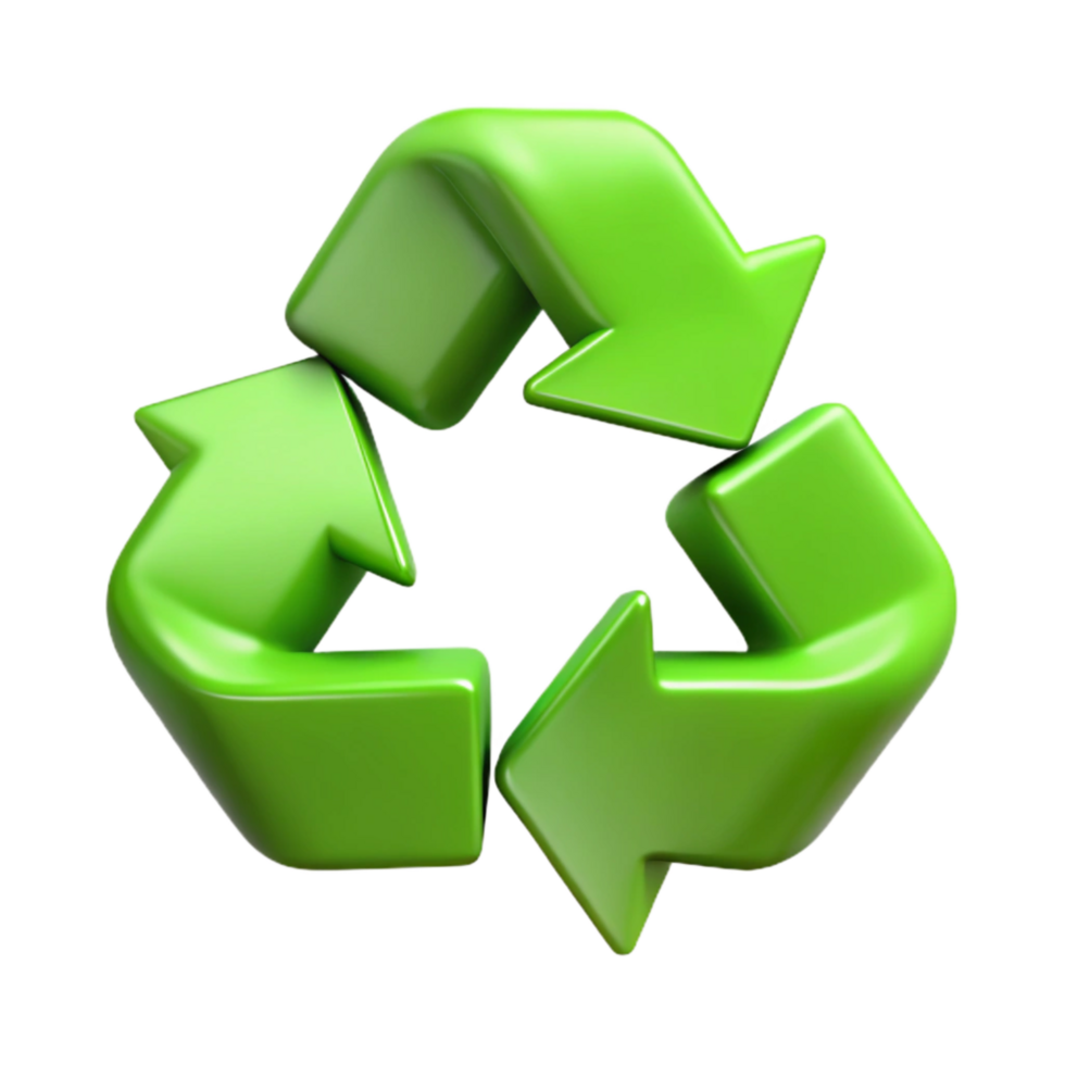 elegant rustic Recycle Symbol Cutout Bright Green Color professional png