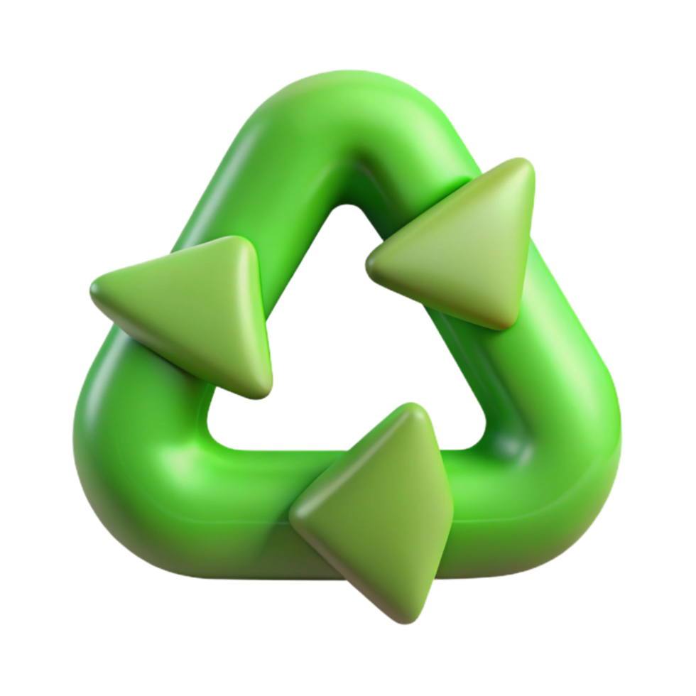 dramatic modern Recycle Symbol Green with White Background Transparent png