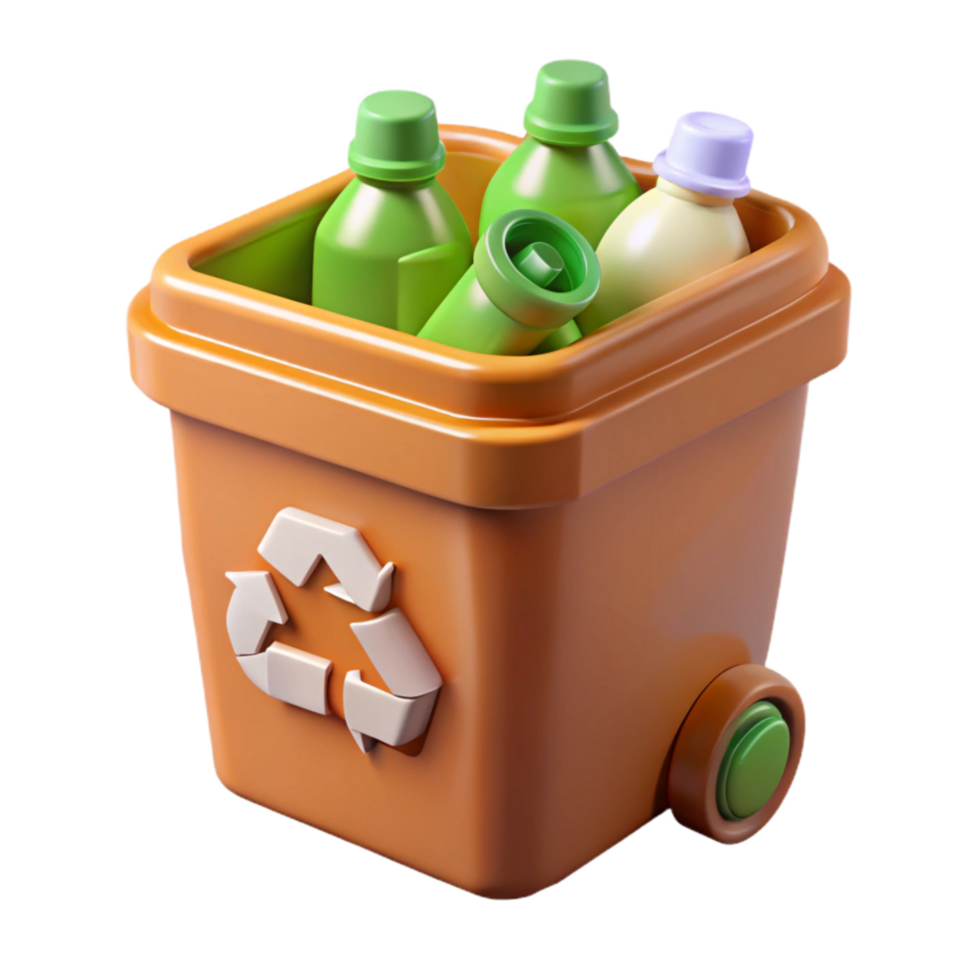 dramatic contemporary Recycling Bin Full of Plastic Bottles Isolated Cutout genuine png
