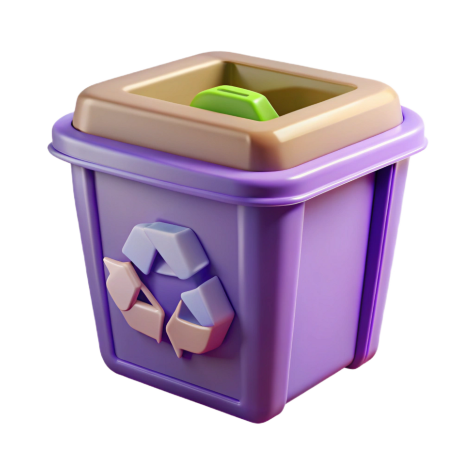 serene artistic Recycling Bin with Sorting Compartments Transparent Background detailed png