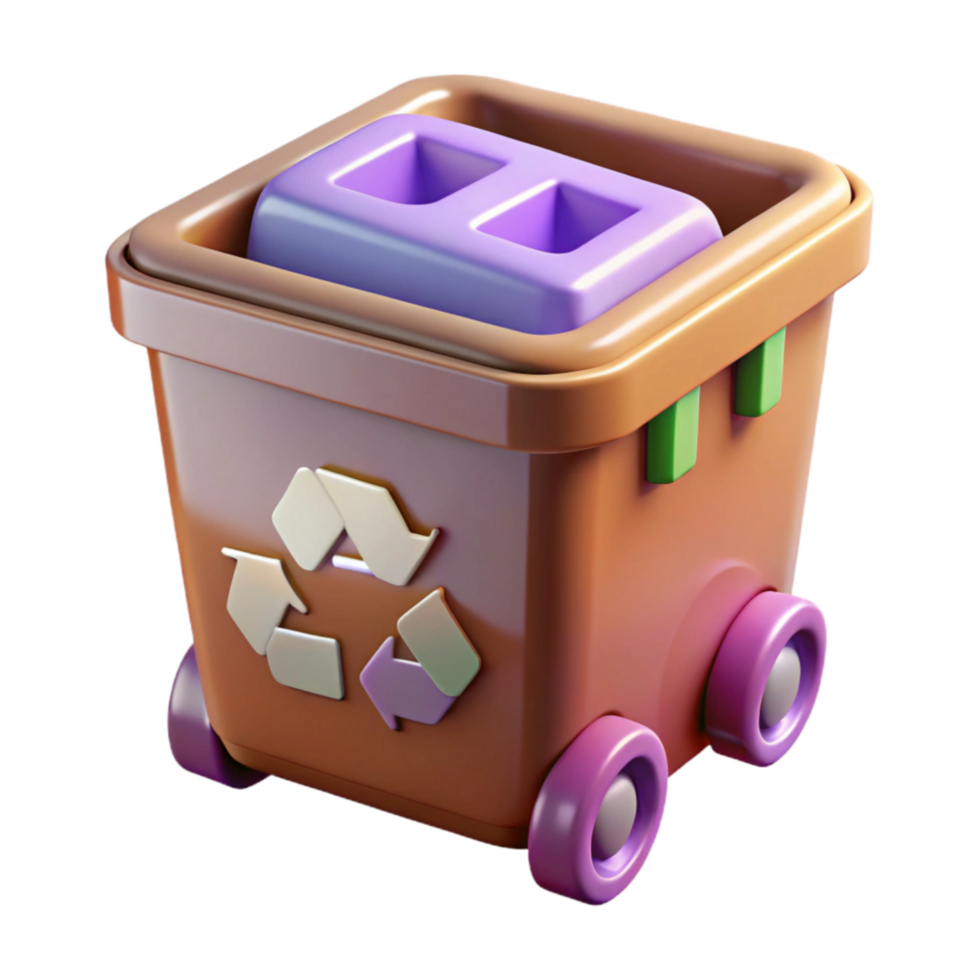 impressive contemporary Recycling Bin with Sorting Compartments Transparent Background high resolution png