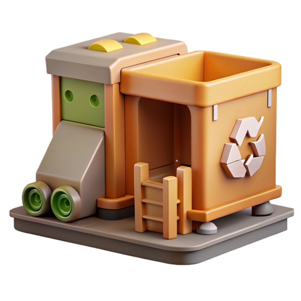 serene minimalist Recycling Center Sorting Machine Cutout Element high resolution png