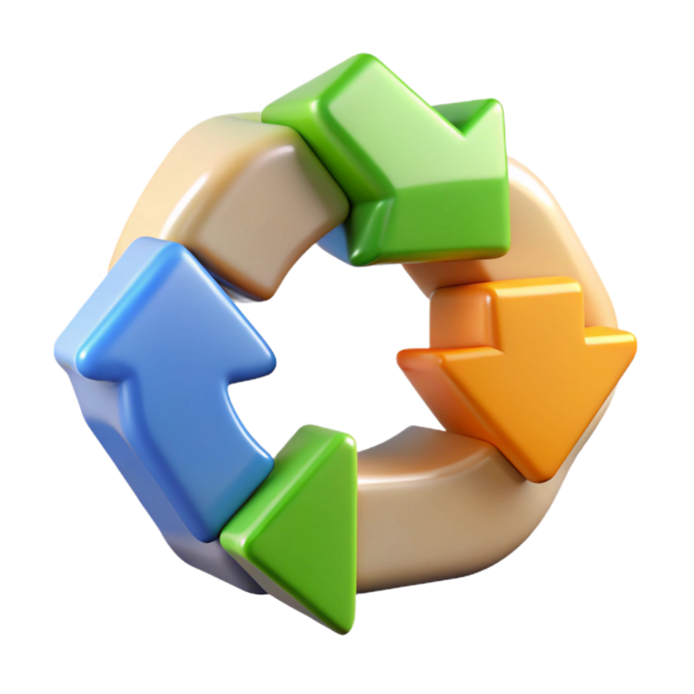 serene classic Recycling Process Infographic Chart Transparent Background high resolution png