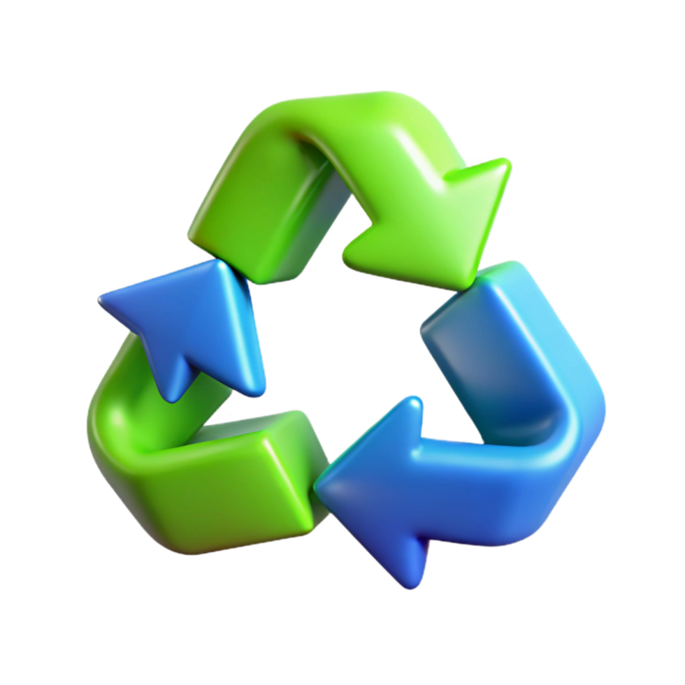 wonderful contemporary Recycling Symbols Green and Blue Cutout Element png
