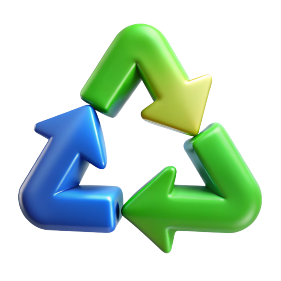 stunning artistic Recycling Symbols Green and Blue Cutout Element professional png