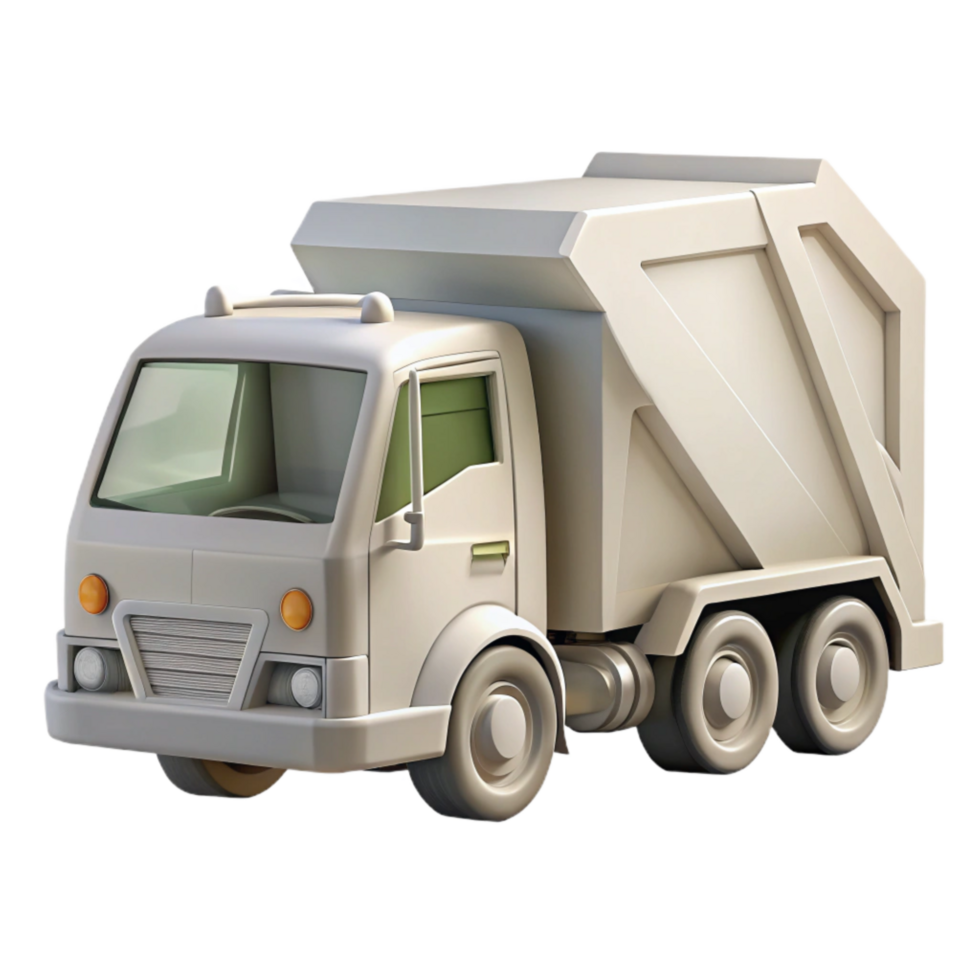 beautiful modern Recycling Truck Side View White Cutout high resolution png