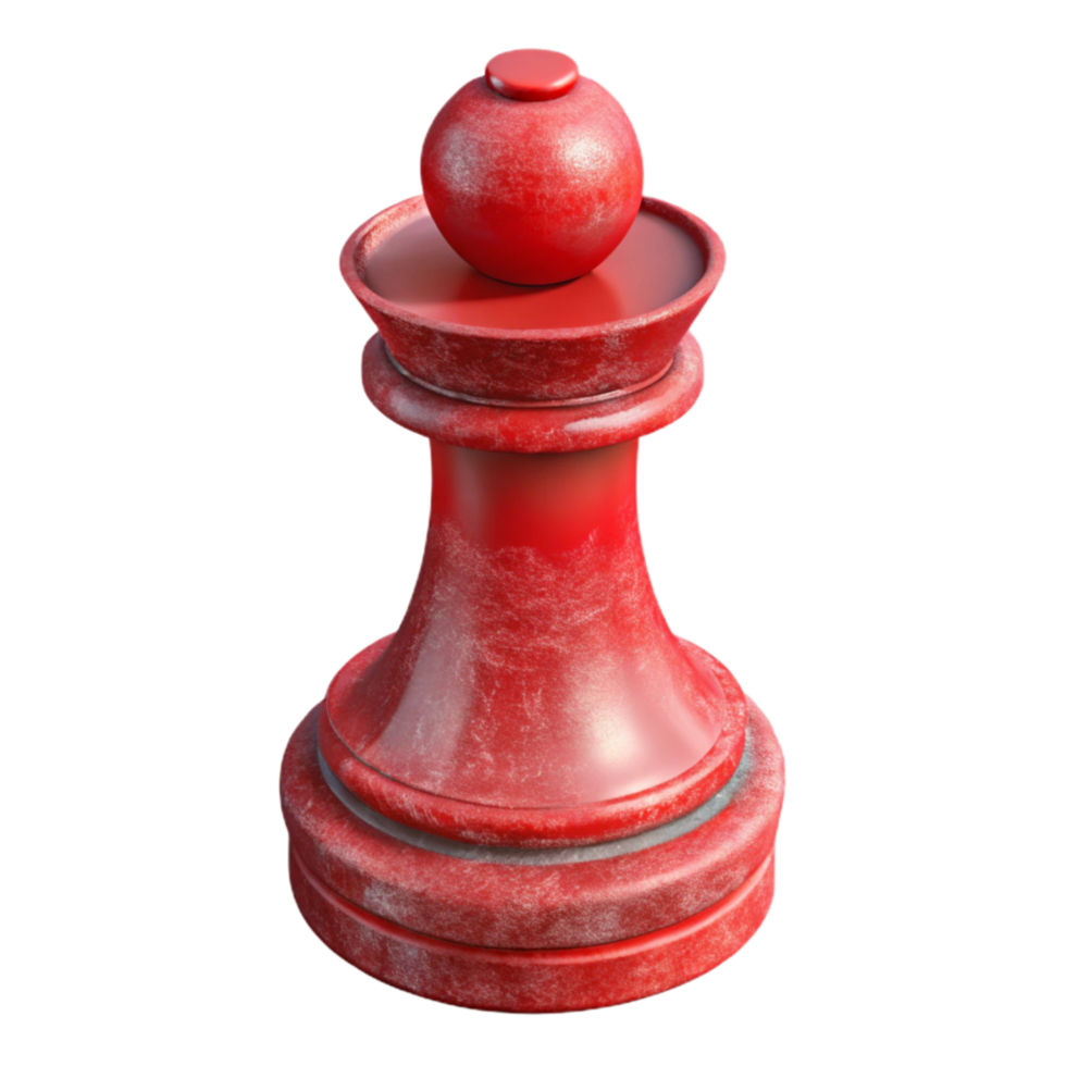 beautiful modern Red 3d Printed Chess Piece Transparent Background detailed png