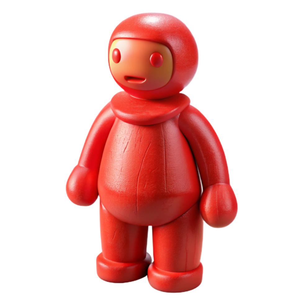 serene abstract Red 3d Printed Figurine Transparent Background authentic png