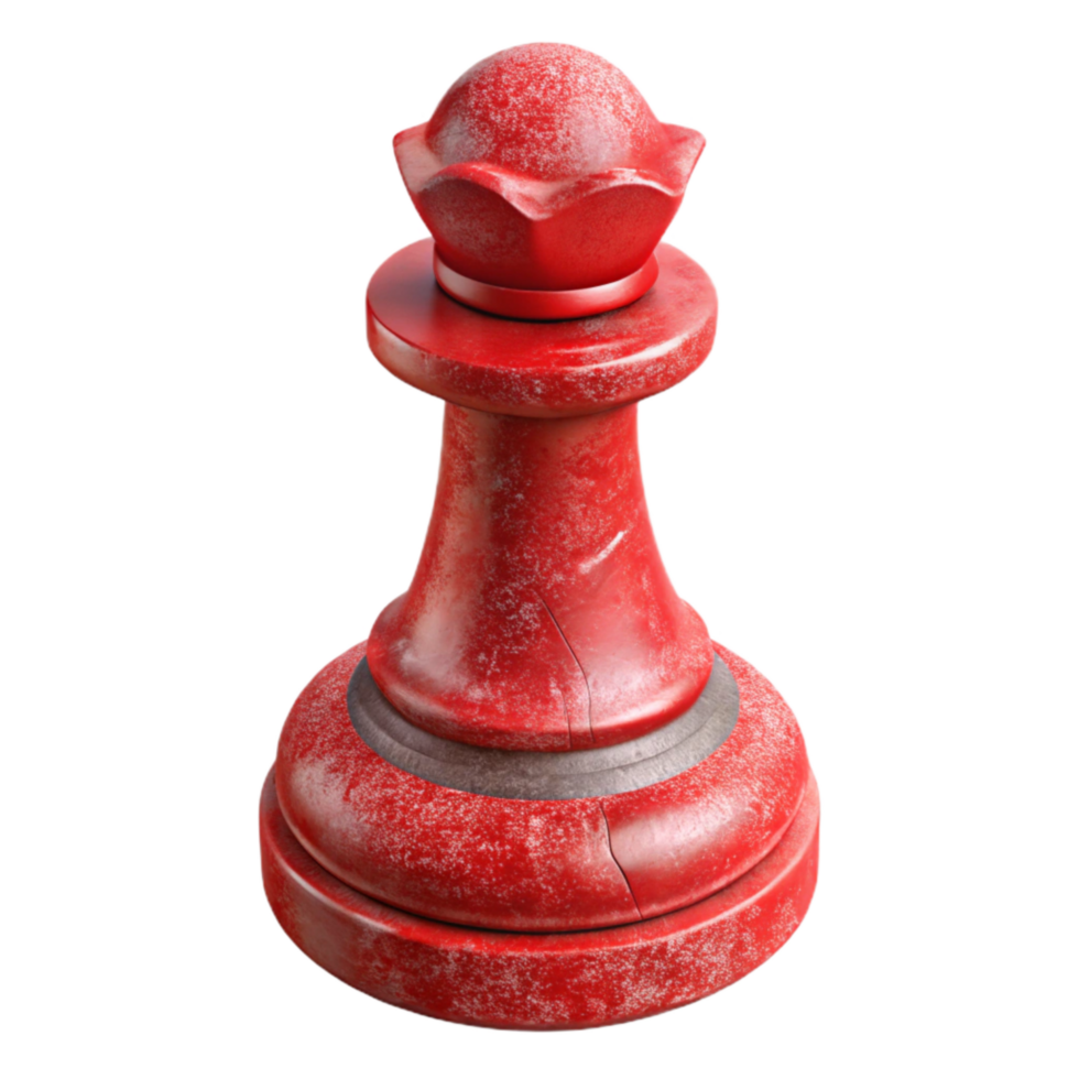 wonderful minimalist Red 3d Printed Chess Piece Transparent Background high quality png