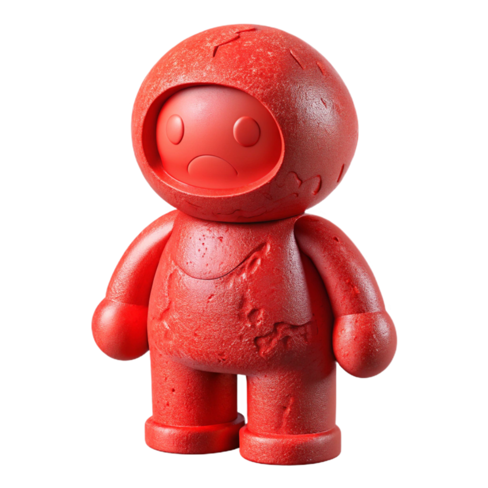 magnificent minimalist Red 3d Printed Figurine Transparent Background detailed png