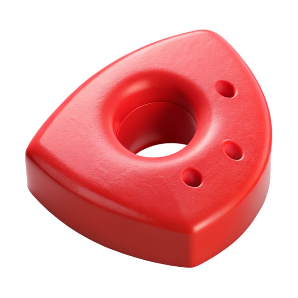 serene minimalist Red 3d Printed Part Isolated on White professional png