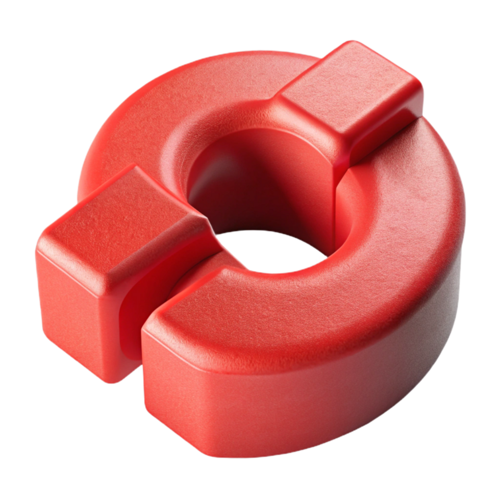 extraordinary rustic Red 3d Printed Part Isolated on White professional png