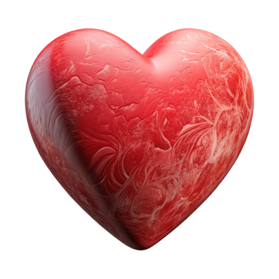 extraordinary abstract Red 3d Printed Heart Transparent Background high resolution png