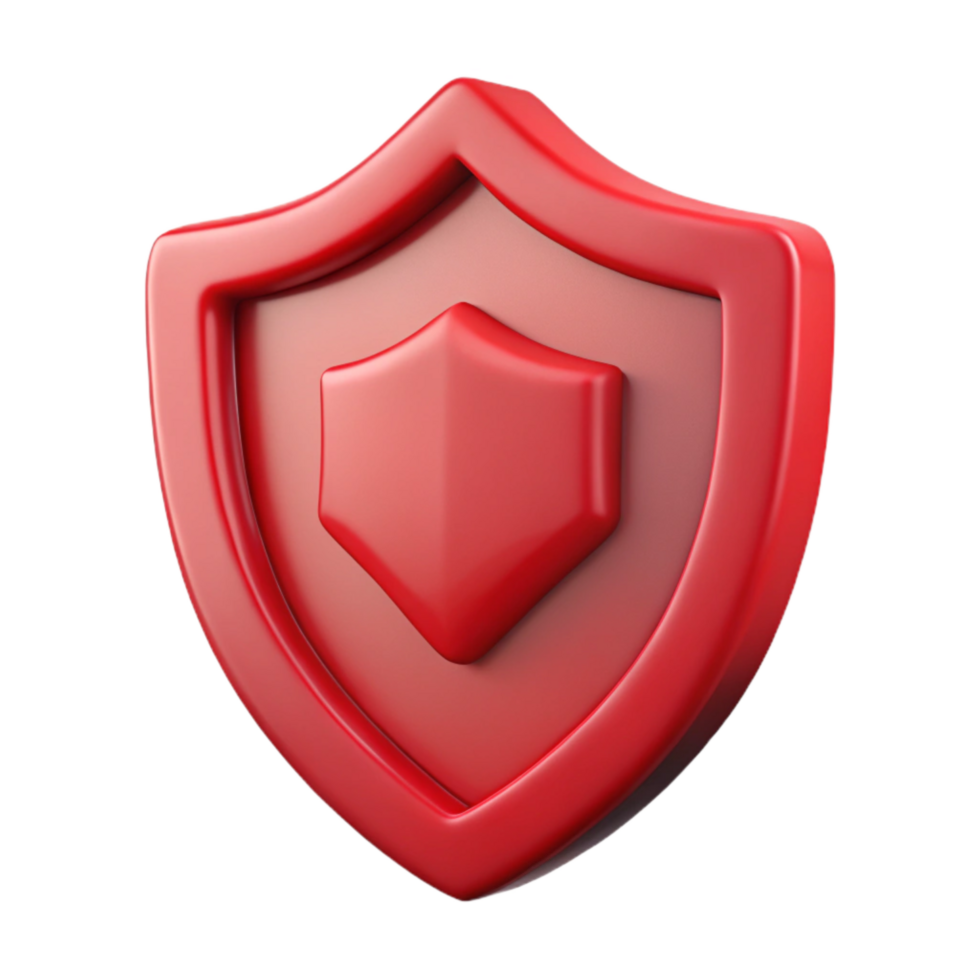 dramatic modern Red Cyber Security Shield Icon Cutout Element authentic png