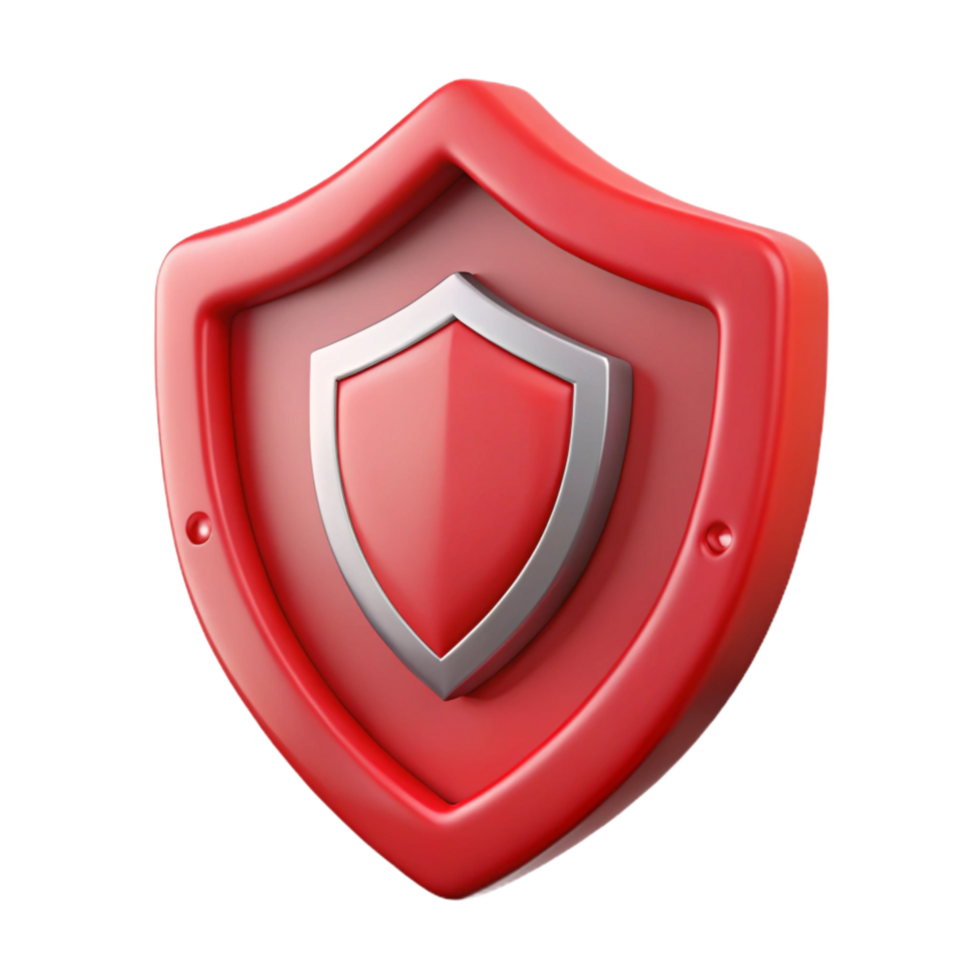 beautiful abstract Red Cyber Security Shield Icon Cutout Element high resolution png