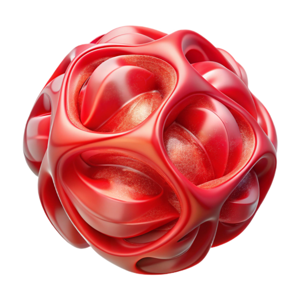stunning classic Red Fractal Design Element with Transparent Background original png