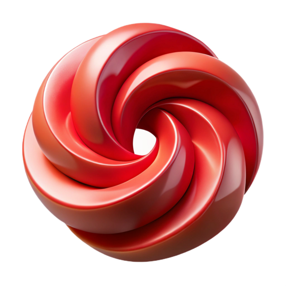 dramatic contemporary Red Geometric Swirl Isolated Cutout professional png