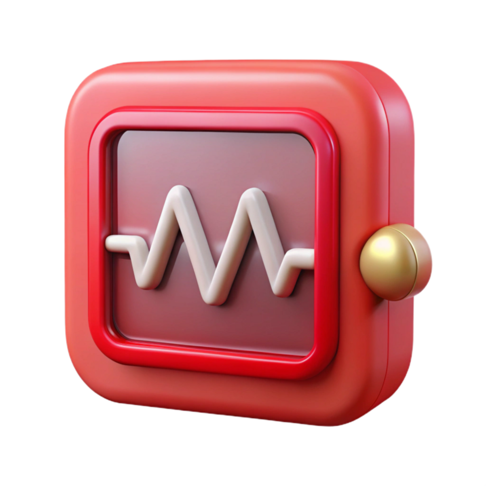 serene contemporary Red Heartbeat Monitor Graph Isolated Element high resolution png
