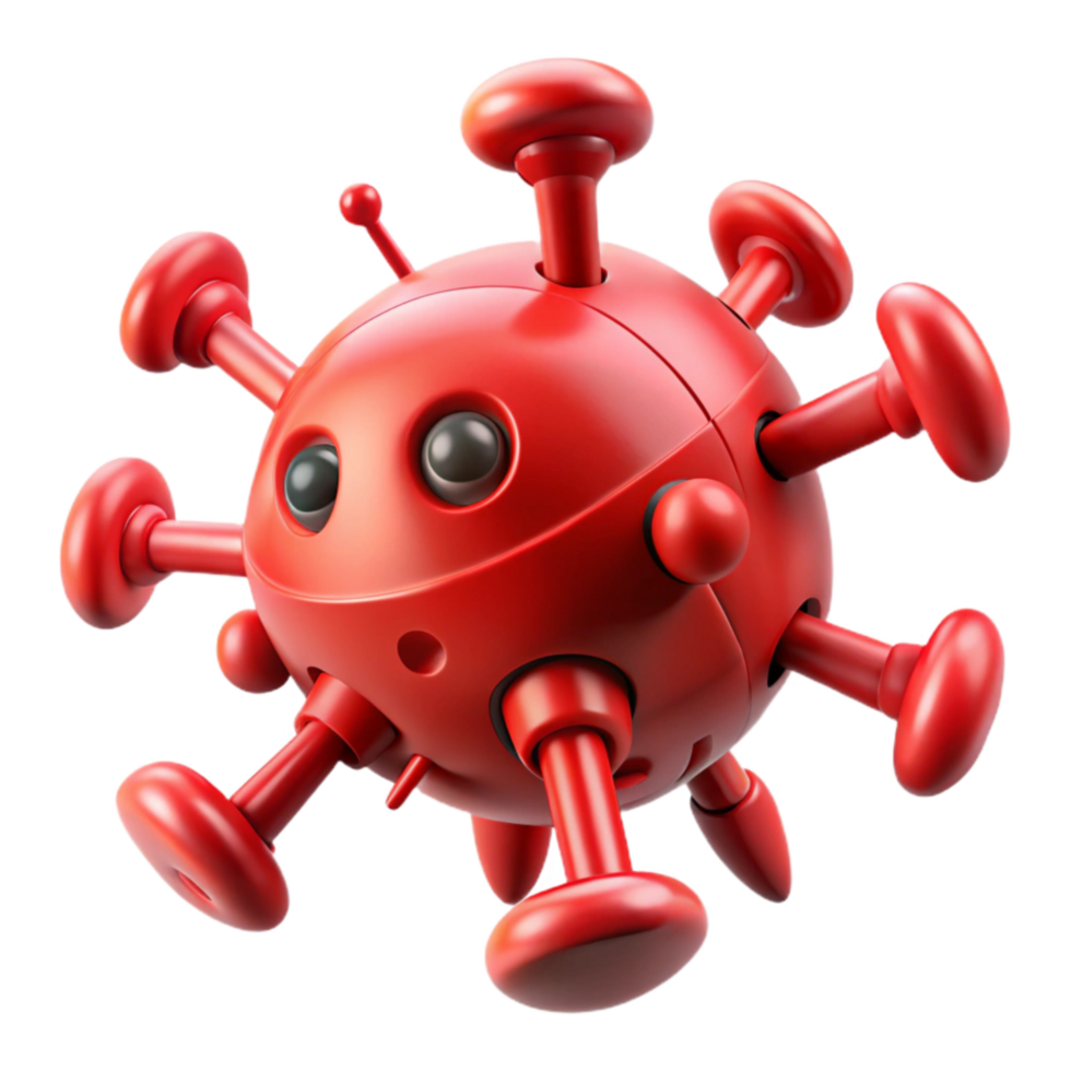 stunning abstract Red Nanobot Attacking Virus Cutout genuine png