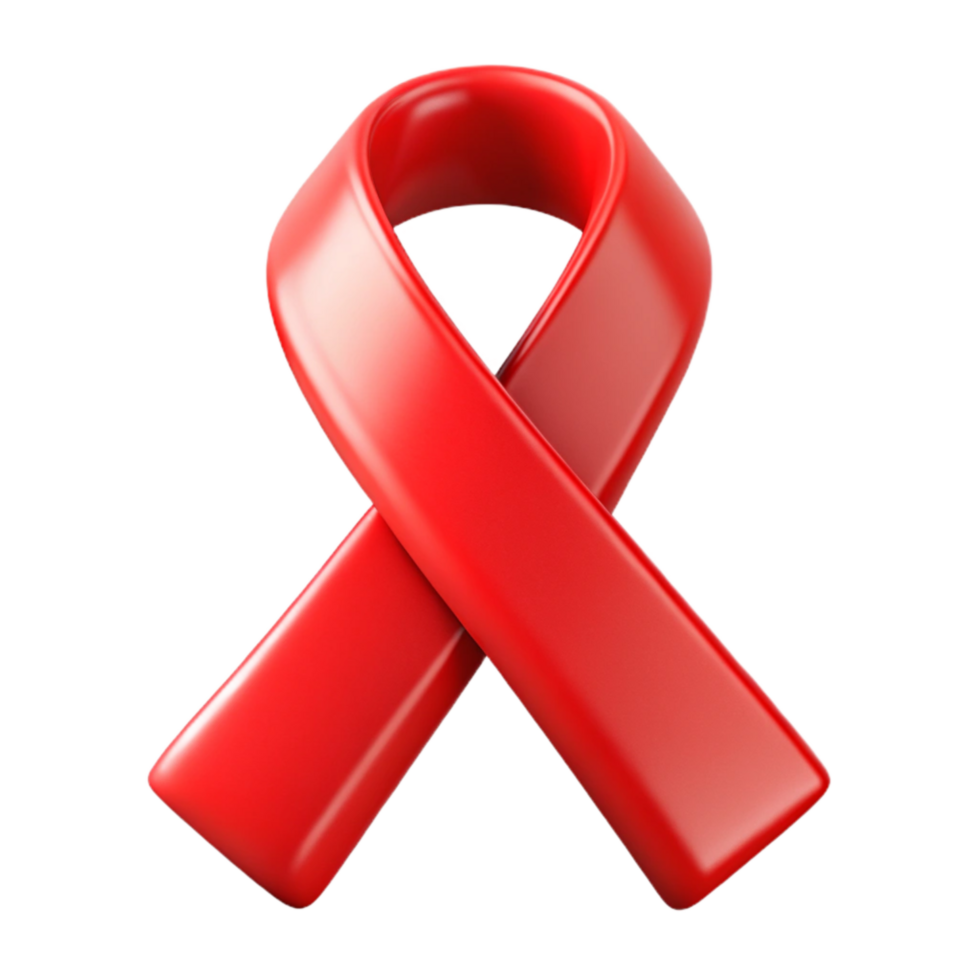 magnificent minimalist Red Ribbon Awareness Symbol Cutout Element genuine png