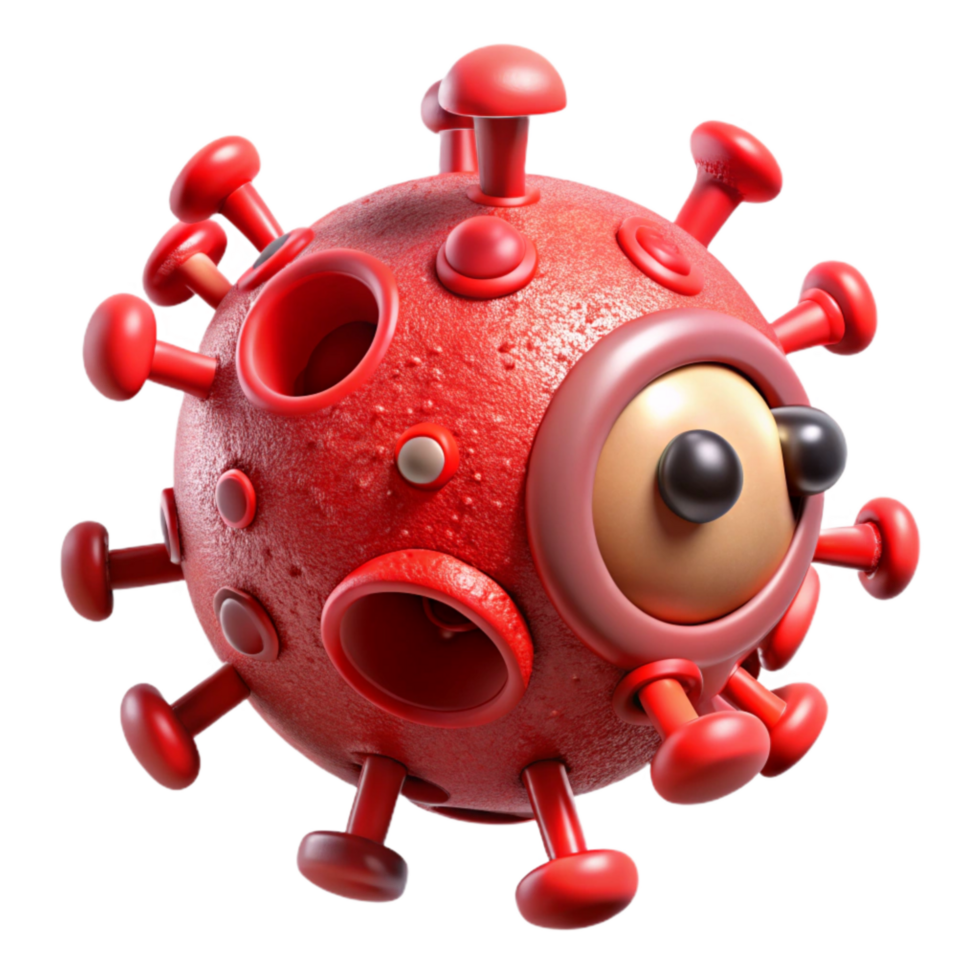elegant classic Red Nanobot Destroying Virus Cutout authentic png