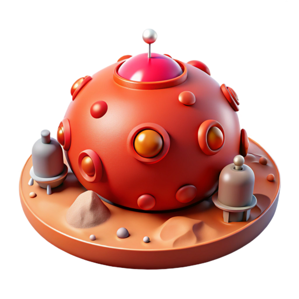 vibrant rustic Red Planet Colonization Scene Transparent Background exclusive png