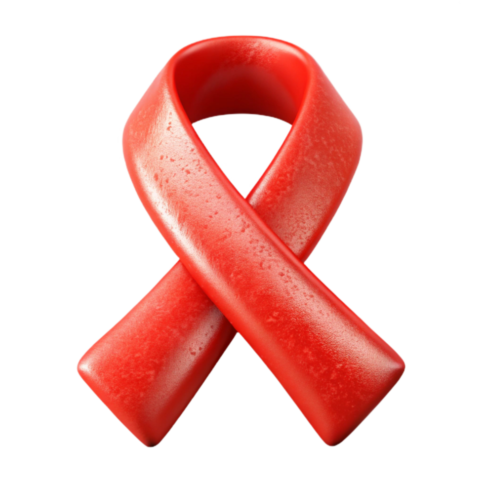 elegant vintage Red Ribbon Awareness Symbol Cutout Element premium png