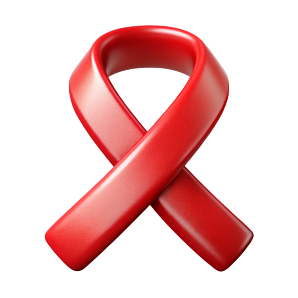 magnificent classic Red Ribbon Awareness Symbol Cutout Element authentic png
