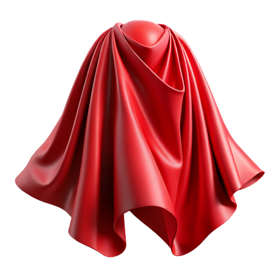 stunning traditional Red Silk Drape Flowing Fold Isolated on Transparent Background high quality png