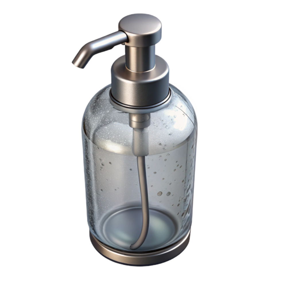elegant rustic Refill Bottle Clear Glass with Pump Transparent original png