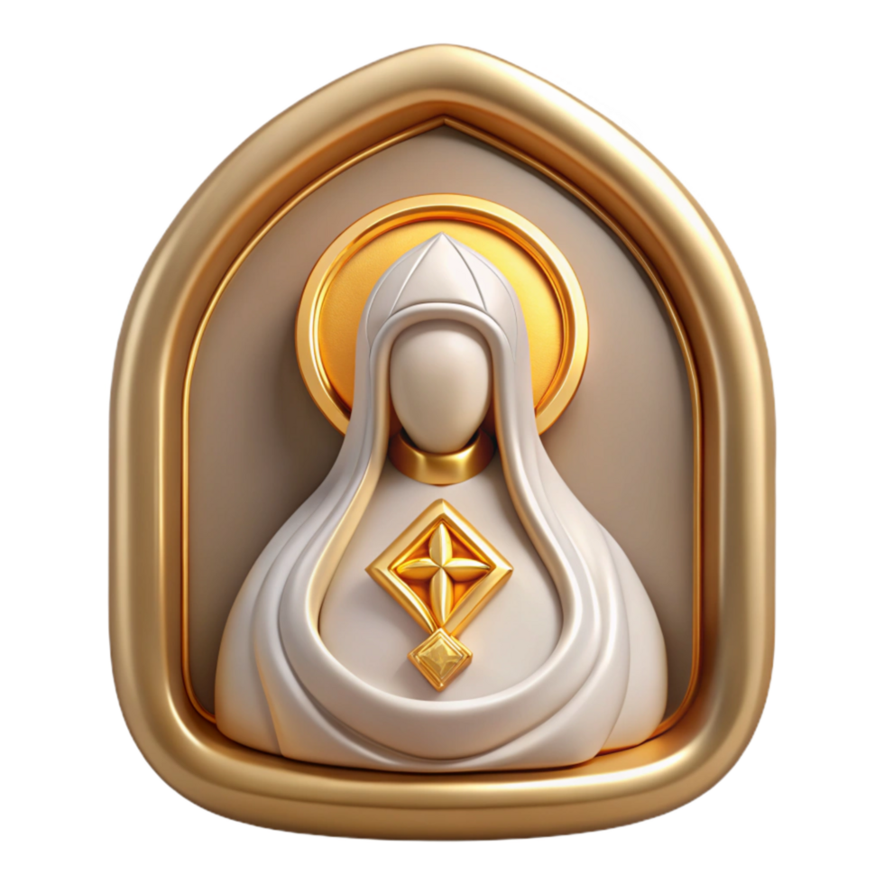 extraordinary classic Religious Icon Cutout with Gold Detail Transparent Background genuine png