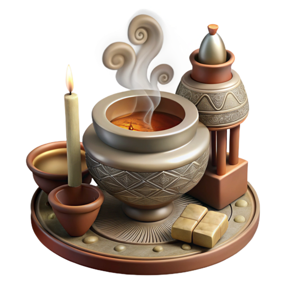 extraordinary artistic Religious Ceremony Incense Burning with Smoke Cutout genuine png