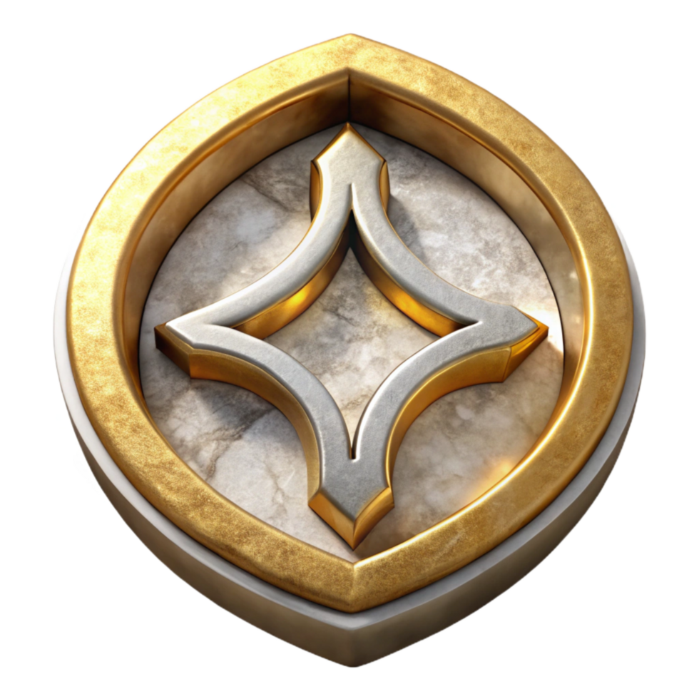 serene artistic Religious Symbol Cutout with Gold Inlay Transparent Background high resolution png