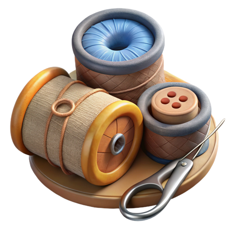 elegant classic Repairing Clothes Sewing Kit with Needle and Thread Isolated exclusive png