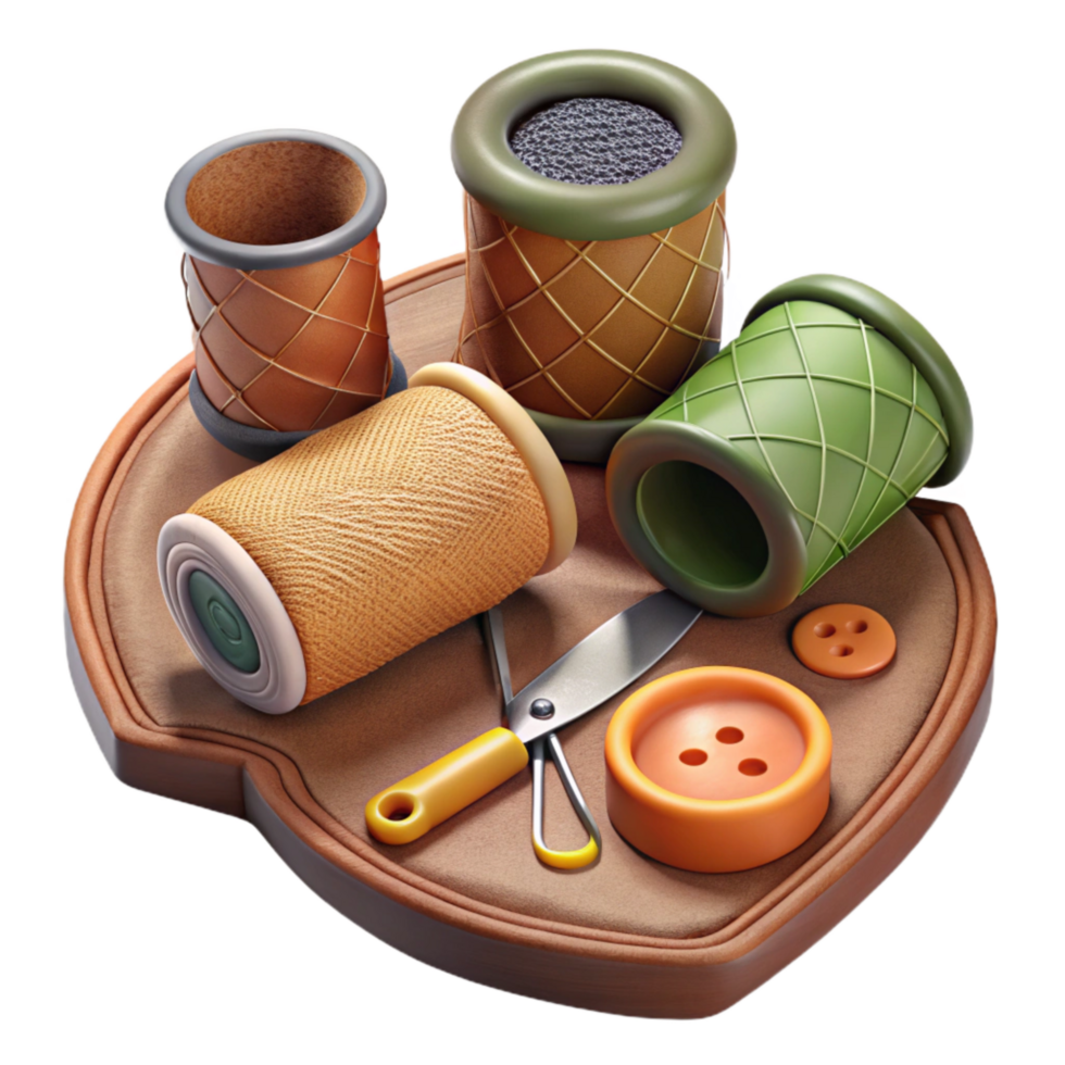 elegant creative Repairing Clothes Sewing Kit with Needle and Thread Isolated high quality png